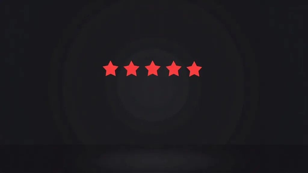 Pet crvenih zvezdica za ocenu na crnoj pozadini - Google recenzije i ocenjivanje proizvoda