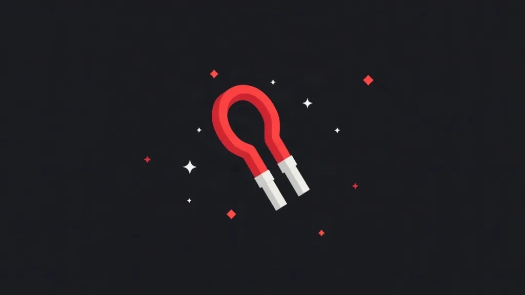 Crveni magnet sa zvezdicama - ilustracija lead magnet strategije za izgradnju email liste