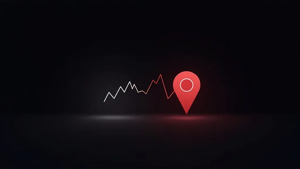 Graf padanja sa lokacijom ikona - Local SEO vs Paid Ads za akviziciju klijenata