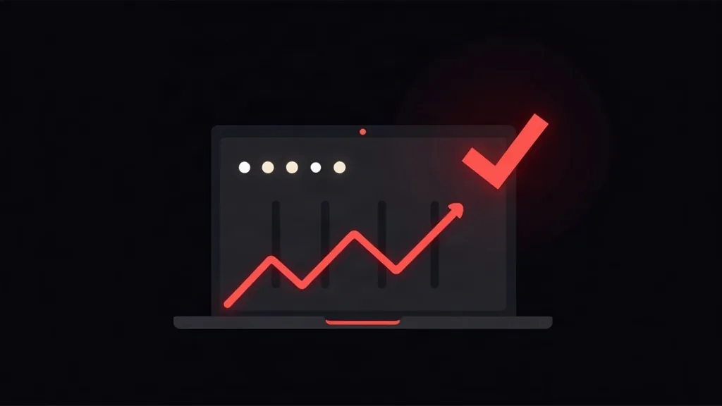 Grafikon rasta sa checkmark simbolom - Technical SEO kontrolna lista za redesign sajta