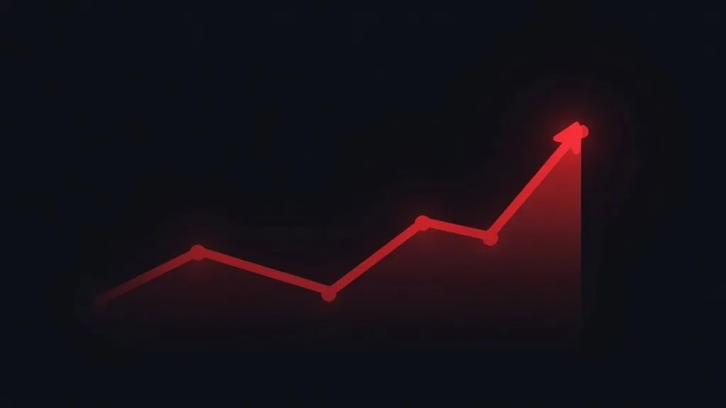 Crvena strelica prema gore prikazuje rast prodaje i konverzija, grafikon performansi web sajta